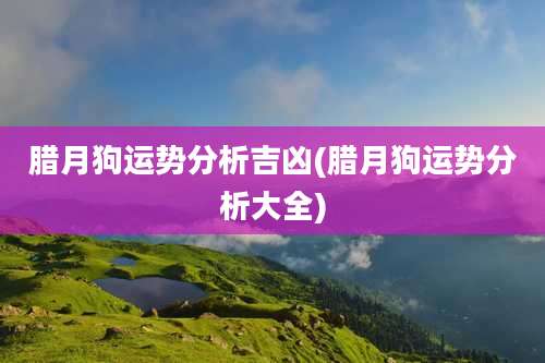 腊月狗运势分析吉凶(腊月狗运势分析大全)