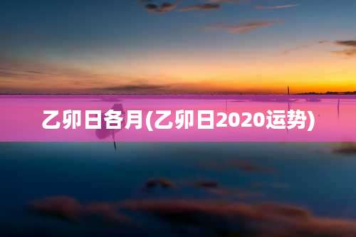 乙卯日各月(乙卯日2020运势)
