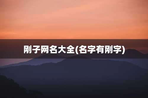 刚子网名大全(名字有刚字)