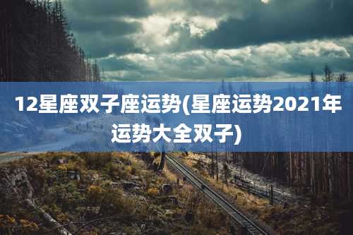12星座双子座运势(星座运势2021年运势大全双子)