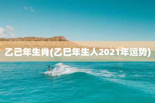 乙己年生肖(乙巳年生人2021年运势)