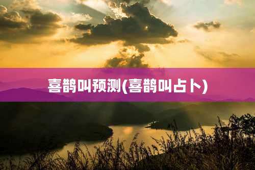 喜鹊叫预测(喜鹊叫占卜)