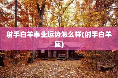 射手白羊事业运势怎么样(射手白羊座)