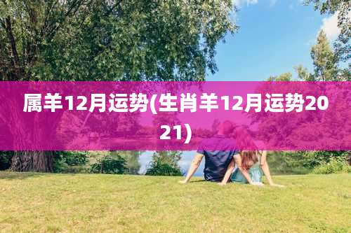 属羊12月运势(生肖羊12月运势2021)