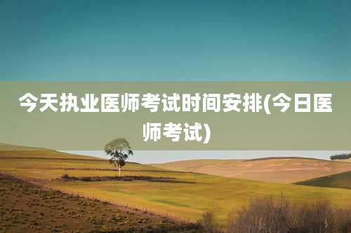 今天执业医师考试时间安排(今日医师考试)