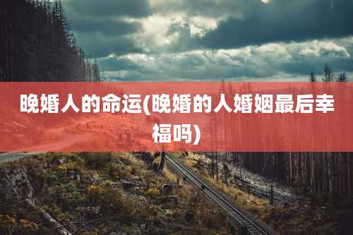 晚婚人的命运(晚婚的人婚姻最后幸福吗)
