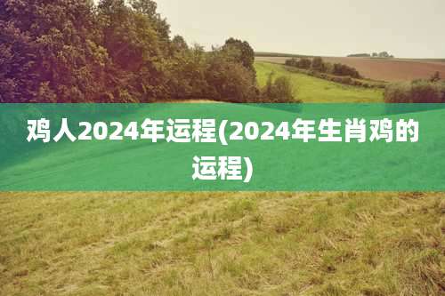 鸡人2024年运程(2024年生肖鸡的运程)