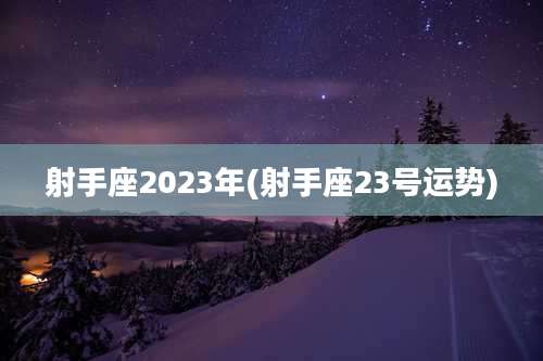 射手座2023年(射手座23号运势)