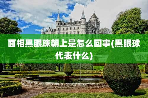 面相黑眼珠朝上是怎么回事(黑眼球代表什么)