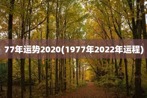 77年运势2020(1977年2022年运程)