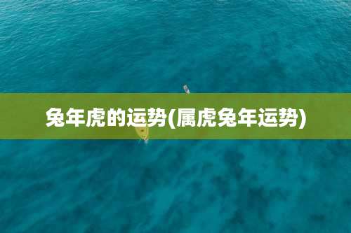 兔年虎的运势(属虎兔年运势)