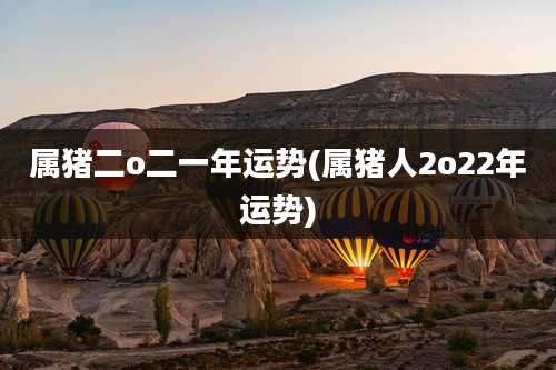 属猪二o二一年运势(属猪人2o22年运势)