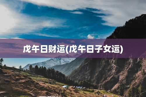 戊午日财运(戊午日子女运)