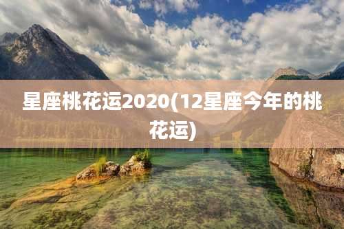 星座桃花运2020(12星座今年的桃花运)