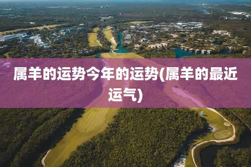 属羊的运势今年的运势(属羊的最近运气)