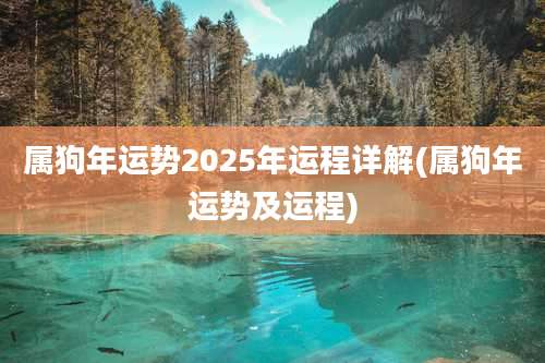 属狗年运势2025年运程详解(属狗年运势及运程)
