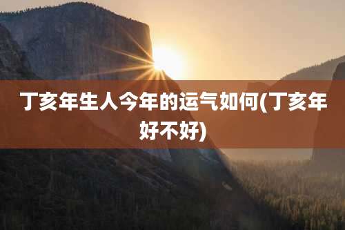 丁亥年生人今年的运气如何(丁亥年好不好)