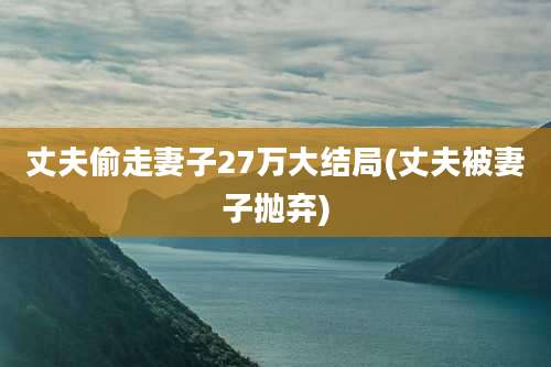 丈夫偷走妻子27万大结局(丈夫被妻子抛弃)