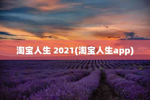 淘宝人生 2021(淘宝人生app)
