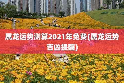 属龙运势测算2021年免费(属龙运势吉凶提醒)
