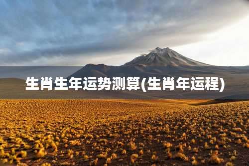 生肖生年运势测算(生肖年运程)