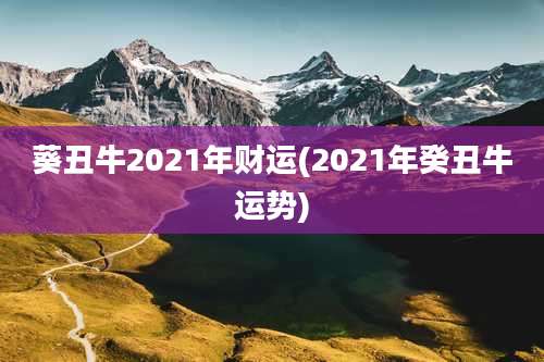 葵丑牛2021年财运(2021年癸丑牛运势)