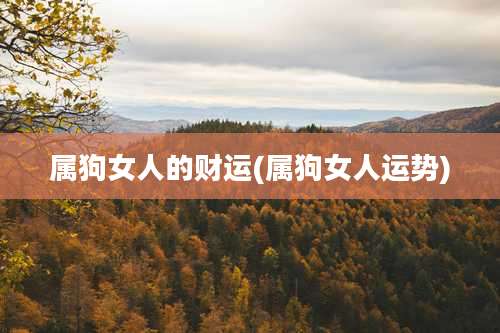 属狗女人的财运(属狗女人运势)