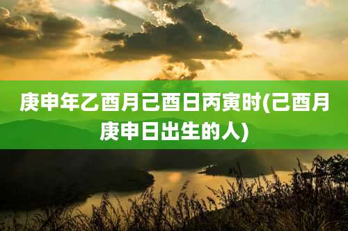 庚申年乙酉月己酉日丙寅时(己酉月庚申日出生的人)