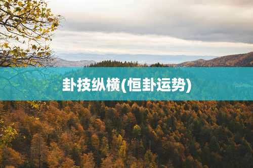 卦技纵横(恒卦运势)