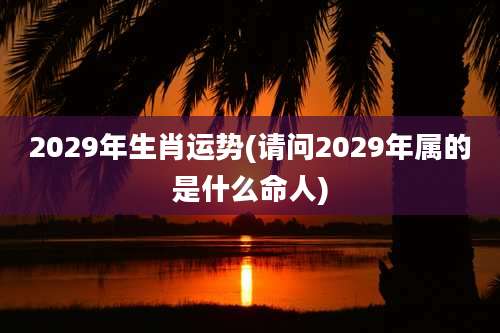 2029年生肖运势(请问2029年属的是什么命人)