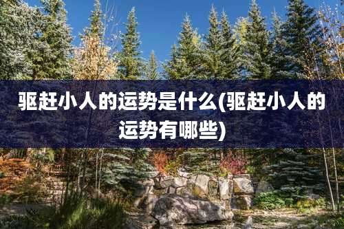 驱赶小人的运势是什么(驱赶小人的运势有哪些)