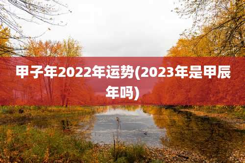 甲子年2022年运势(2023年是甲辰年吗)