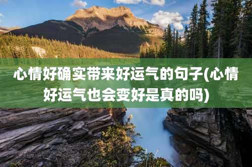 心情好确实带来好运气的句子(心情好运气也会变好是真的吗)