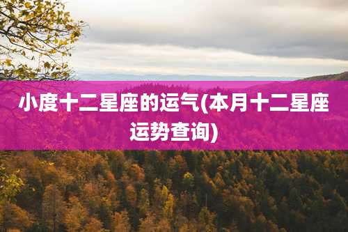 小度十二星座的运气(本月十二星座运势查询)