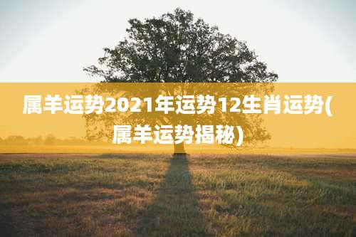 属羊运势2021年运势12生肖运势(属羊运势揭秘)