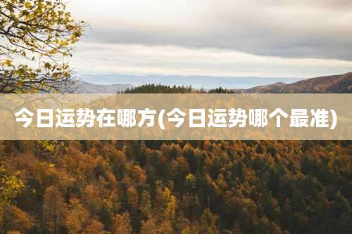 今日运势在哪方(今日运势哪个最准)