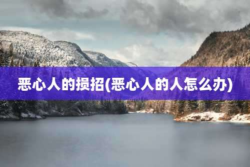 恶心人的损招(恶心人的人怎么办)