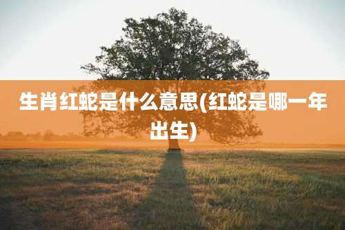 生肖红蛇是什么意思(红蛇是哪一年出生)