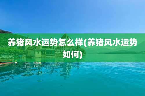 养猪风水运势怎么样(养猪风水运势如何)