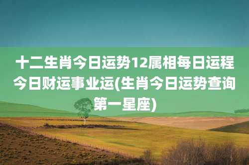 十二生肖今日运势12属相每日运程今日财运事业运(生肖今日运势查询第一星座)