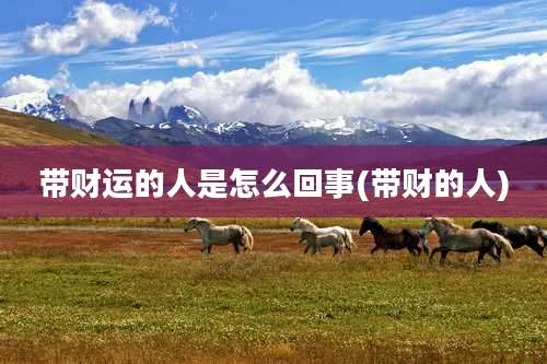 带财运的人是怎么回事(带财的人)