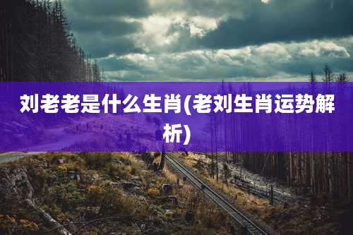 刘老老是什么生肖(老刘生肖运势解析)