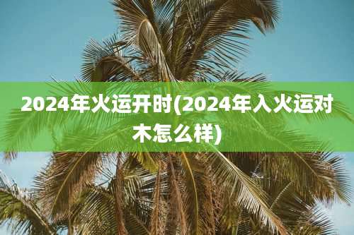 2024年火运开时(2024年入火运对木怎么样)