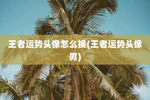 王者运势头像怎么换(王者运势头像男)