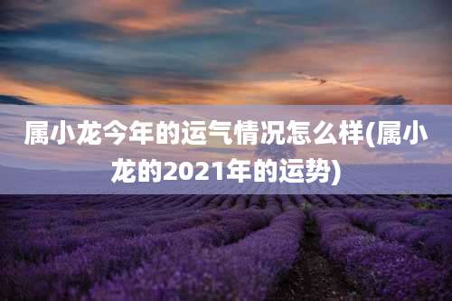 属小龙今年的运气情况怎么样(属小龙的2021年的运势)
