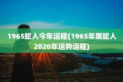1965蛇人今年运程(1965年属蛇人2020年运势运程)