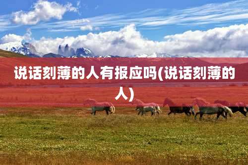 说话刻薄的人有报应吗(说话刻薄的人)