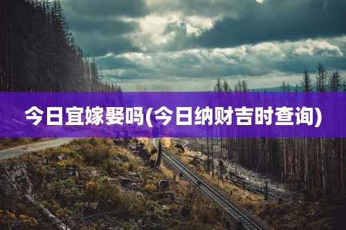 今日宜嫁娶吗(今日纳财吉时查询)