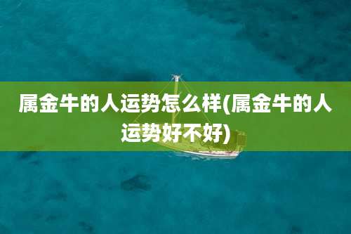属金牛的人运势怎么样(属金牛的人运势好不好)