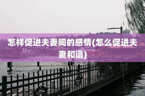 怎样促进夫妻间的感情(怎么促进夫妻和谐)